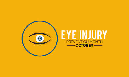 Eye Injury Prevention awareness observance day banner template design with white background.のイラスト素材