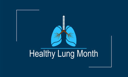 Healthy lung month banner design with white background. Vector templateのイラスト素材