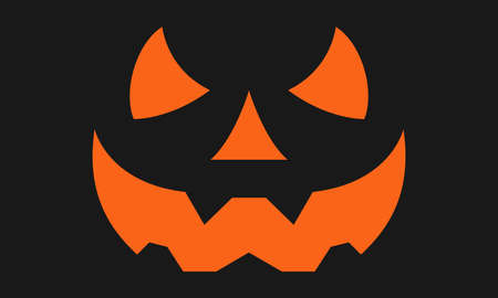 Happy Halloween pumpkin face banner design vector template