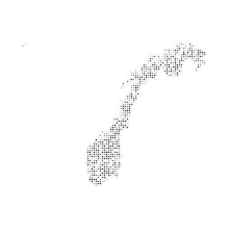 Abstract dotted black and white halftone effect vector map of Norway. Country map digital dotted design vector illustration.のイラスト素材