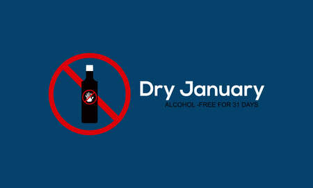 Dry January - Creative Vector design for banner, poster, tshirt, card.のイラスト素材