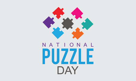 January 29 - National Puzzle Day. vector illustration template for banner, poster, tshirt, card.のイラスト素材
