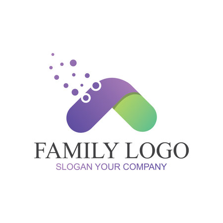 Letter A connected community concept family logo.のイラスト素材