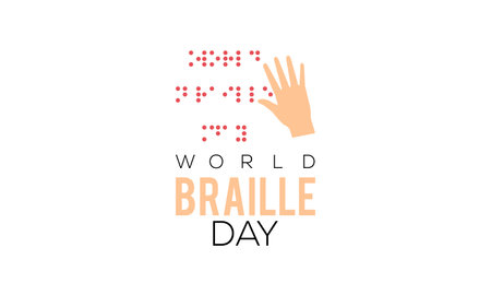 January 04 - Braille Day. Awareness vector design for banner, poster, tshirt, card.のイラスト素材