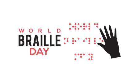 January 04 - Braille Day. Awareness vector design for banner, poster, tshirt, card.のイラスト素材