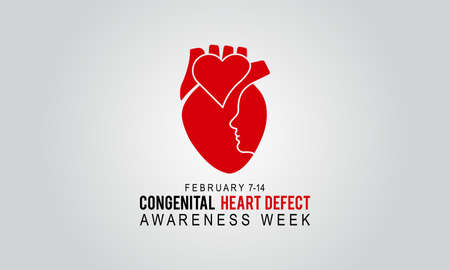 Congenital heart defect awareness week. Medical concept vector background for banner, card, poster, background.のイラスト素材