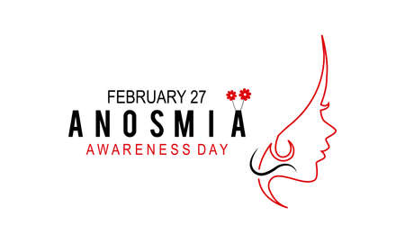 Anosmia awareness day in february 27. Vector template design for banner, card, poster, background.のイラスト素材