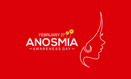 Anosmia awareness day in february 27. Vector template design for banner, card, poster, background.のイラスト素材