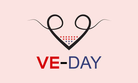V-Day. Vector template for banner, card, poster, background.のイラスト素材