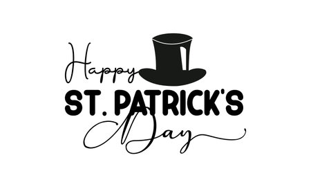 St. Patrick's Day. Brush calligraphy style vector template design for banner, card, poster, background.のイラスト素材