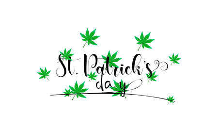St. Patrick's Day. Brush calligraphy style vector template design for banner, card, poster, background.のイラスト素材