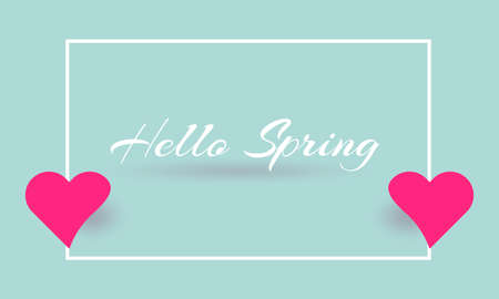 Hello Spring or SpringTime. Spring season template for banner, card, poster, background.のイラスト素材