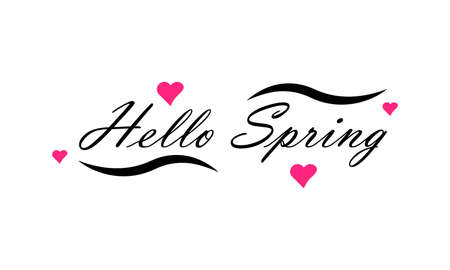 Hello Spring or SpringTime. Spring season template for banner, card, poster, background.のイラスト素材