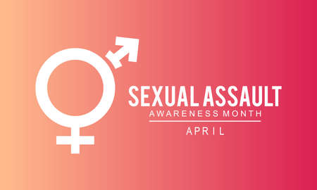 Sexual Assault Awareness Month. Sexual harassment prevention  banner, card, poster, background.のイラスト素材