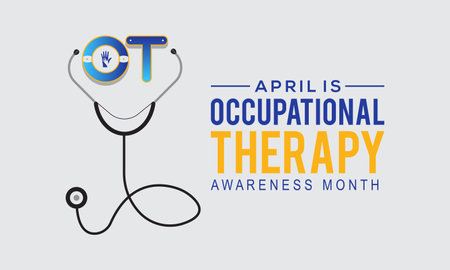 Occupational Therapy awareness month. OT month awareness template for banner, card, background.のイラスト素材