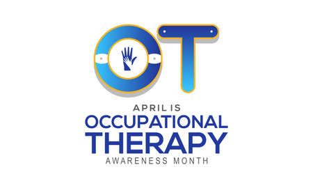 Occupational Therapy awareness month. OT month awareness template for banner, card, background.のイラスト素材