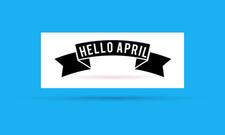 Hello April. Spring season template for banner, card, poster, background.のイラスト素材