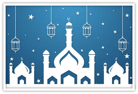 Ramadan Kareem. Islamic festival community prayers template for banner, card, poster, background.のイラスト素材