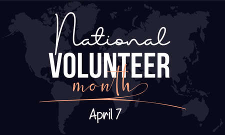 National Volunteer Month. Volunteers communities template for banner, card, poster, background.のイラスト素材