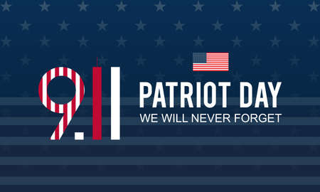 Patriot Day. Memory of September 11 9/11 USA. Vector template for banner, card, poster, background.