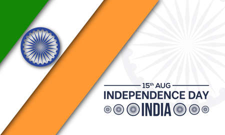 independence Day 15th August. Indian Patriotism holiday template for banner, card, poster,...