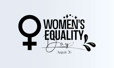 Women's equality day. Black script calligraphy vector design for banner, poster, card and background.のイラスト素材