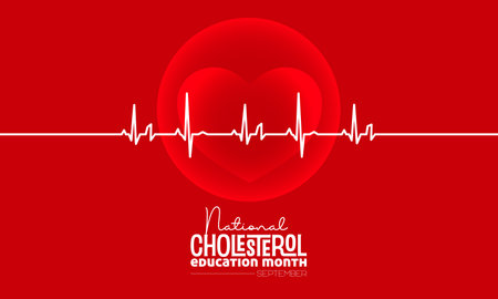 Vector illustration design concept of national cholesterol education month observed on every september.のイラスト素材
