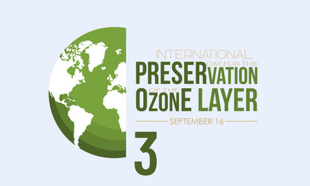 Vector illustration design concept of International day for the preservation of the ozone layer observed on every september 16.のイラスト素材