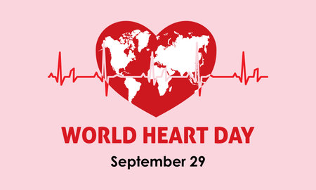 Vector illustration design concept of World Heart Day observed on every september 29.のイラスト素材
