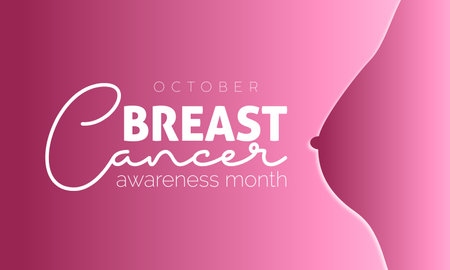 Vector illustration design concept of breast cancer awareness month observed on every october. Mature contentのイラスト素材