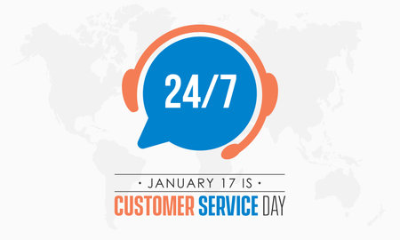 Vector illustration design concept of Customer Service Day observed on January 17