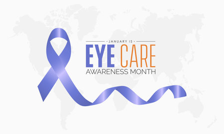 Vector banner template design concept of National Eye Care Month observed on every Januaryのイラスト素材