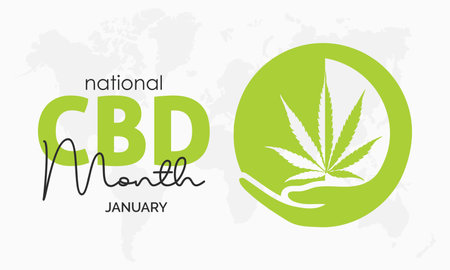 Vector banner template design concept of National CBD Month observed on every Januaryのイラスト素材