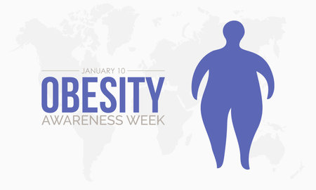 Vector illustration design concept of National Obesity Awareness Week observed on January 10のイラスト素材