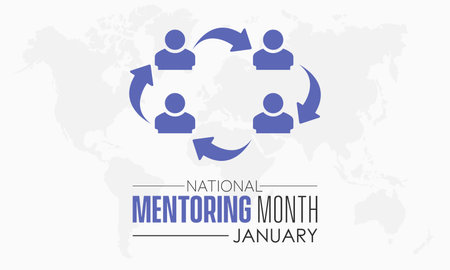 Vector illustration design concept of National Mentoring Month observed on Every Januaryのイラスト素材