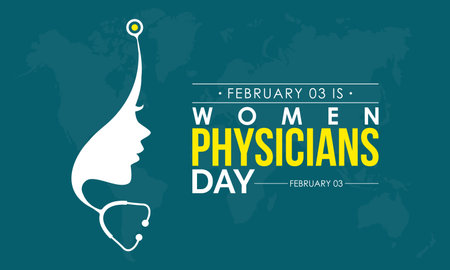 Vector illustration banner design template concept of National Women Physicians Day observed on February 03のイラスト素材