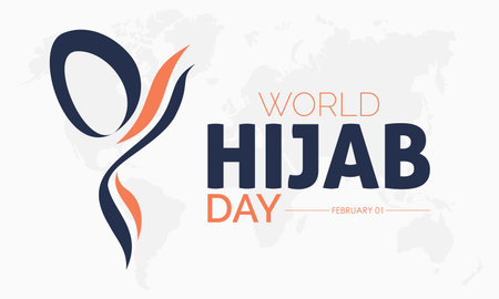 Vector illustration banner design template concept of World Hijab Day observed on February 01のイラスト素材