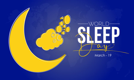 Global Planet earth awareness concept banner design of World Sleep Day observed on March 19のイラスト素材