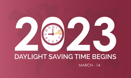 warming darkness fall concept banner design of Daylight Saving Time begins observed on March 14