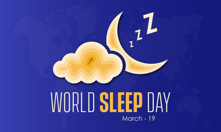 Global Planet earth awareness concept banner design of World Sleep Day observed on March 19のイラスト素材