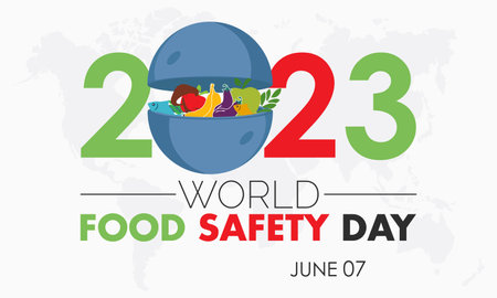 2023 Concept World Food Safety Day vector design illustration. Healthy habit awareness banner.のイラスト素材