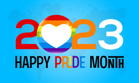 2023 Concept Pride Month transgender community celebration vector template. Diversity, homosexual, rainbow concept banner.のイラスト素材