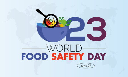 2023 Concept World Food Safety Day vector design illustration. Healthy habit awareness banner.のイラスト素材