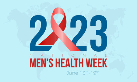 2023 Concept National Men's Health Week health awareness vector illustration banner template.のイラスト素材