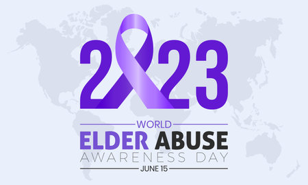 2023 Concept World Elder Abuse Awareness Day old age help concept vector illustration template. Global elderly support concept design.のイラスト素材