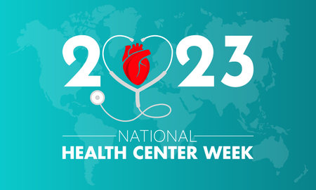 2023 Concept National Health Center Week vector design illustration. Health care concept for life, pandemic or medical emergencyのイラスト素材
