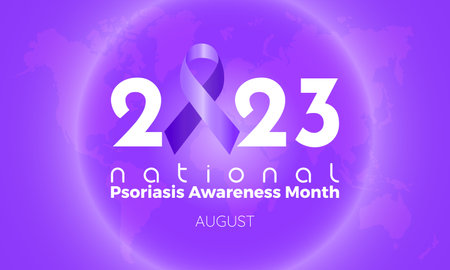 2023 Concept National Psoriasis Awareness Month vector design illustration. psoriasis disease...