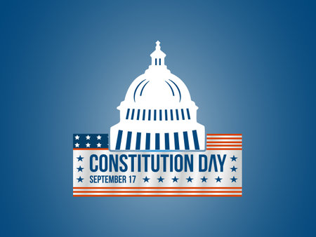 Constitution Day and Citizenship Day vector banner template. Patriotism concept of freedom, constitution, democracy vector illustration idea.のイラスト素材