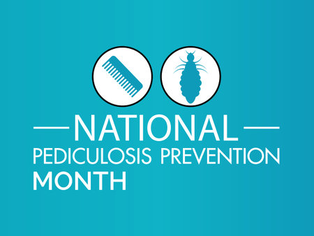 National Pediculosis Prevention Month Promotes Awareness, Education, and Protection from Lice. Guarding Against Unwanted Guests vector illustration banner template.のイラスト素材
