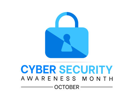 National Cyber Security Awareness Month Raises Vigilance and Knowledge to Safeguard Individuals and Organizations in the Digital Age. Empowering Digital Resilience Vector Template.のイラスト素材